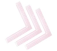 3 Pièces Règle de L Transparente pour Couture et Patronage | Échelle Intégrée 1mm, Plastique Rose, Tracés Précis et Portables, pour Projets de Mode