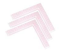3 Pièces Règle L de Couture Transparente en Plastique Rose | Épaisseur 1mm, Graduations Intégrées Claires, Légère et Portable, pour Projets Mode et Couture