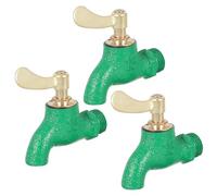 3 Pièces Robinet D'eau Classique en Fer, 1/2 Pouce, Vert | Débit Clair et Stable, Réglage Simple, Installation Facile, Usage la Cuisine et Extérieur, Format Portable