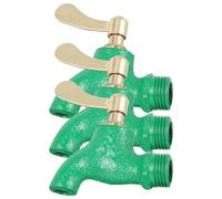 3 Pièces Robinet D'eau Classique en Fer 3/4 Pouce Cuisine | Débit Stable, Réglage Simple, Installation Facile, Usage Polyvalent, Finition Verte, Métal Cuivre et Fer