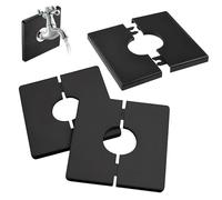3 Pièces Rosace Mitigeur Douche Cache Tuyaux Carrés, Plastique ABS Carré Rosace Robinet Cache-tuyaux Carrés Autocollants Cache Tuyau Pour Tuyau De Douche De 28 MM De Diamètre (Noir)