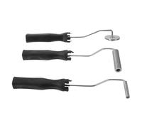 3 Pièces Rouleau à Bulles, Kit de Stratification Résine | Manche Creux Ergonomique, Acier Inoxydable et Plastique, Têtes Interchangeables Multi Tailles, pour Carbone
