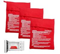 3 Pièces Sac Cuisson Pomme de Terre, Sachet Pomme de Terre Micro Ondes, Lavable Réutilisable en Chauffage Uniforme, pour Maïs Pain Tortillas Préparation Rapide de Collations