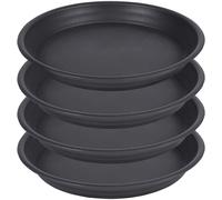 3 pièces Set : 12 pouces Pot de plante noir, 12 pouces Plante ronde haute résistance Pot, Soucoupe plastique pour plante, Plat d'intérieur pour plante, Bain d'oiseau 10 pouces,8 pouces,6 pouces,9 pouc
