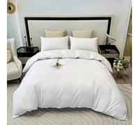 3 pièces Set de housse de couette en duvet, 100% microfibre lavée, literie légère, avec fermeture à glissière et 4 liens aux coins, housse de couette de couleur unie ultra douce et confortable (1 pièc