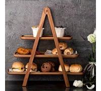 3 pièces Set de plateaux de service en bois de rose, sans électricité nécessaire, convient pour la maison, l'hôtel, le buffet, le stockage de cuisine, peut être décoré avec des produits laitiers, de l