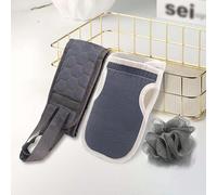 3 pièces Set de serviette de bain exfoliante, gants exfoliants, fleur de bain, grattoir de dos, éponge de douche loofah, éliminateur de peau morte, accessoires de salle de bain, décoration de salle de