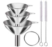 3 pièces/set d'entonnoirs en acier inoxydable, grand/moyen/petit, entonnoir métallique 3-en-1 pour le mise en bouteille, mini entonnoir de cuisine en acier inoxydable, entonnoir pour transférer les hu