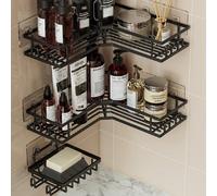 3 pièces/set d'étagères de salle de bain en acier inoxydable, comprenant une étagère de douche d'angle, un panier de douche mural, un porte-shampoing et un porte-savon. Accessoires de salle de bain et