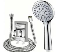 3 pièces/set Ensemble de pomme de douche à main haute pression avec 5 réglages, ensemble de pomme de douche multifonction avec tuyau de 59 pouces et support mural facile à installer, idéal pour la dou