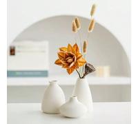 3 pièces/set ou 1 pièce Vase en céramique blanche minimaliste en forme de donut, vase moderne de style bohème durable et incassable pour fleurs séchées, plantes d'intérieur en pot, décoration de la ma
