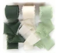 3 pièces/set Rubans d'emballage cadeau en fibre de polyester de 3,8 cm x 490 cm, rubans pour gâteaux de boulangerie, rubans faits main DIY, rubans de bouquet. Convient pour les fêtes, les anniversaire
