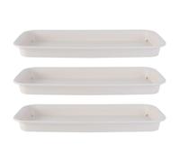 3 Pièces Soucoupes Rectangulaires, Blanc, pour Pots de Fleurs Plastique | Fond Antidérapant, Nettoyage Facile, pour Bonsaï et Godets, Intérieur, Rebord de Fenêtre