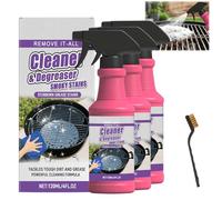 3 Pièces Spray Dégrasseur Pour Gril,120ml Dégraissant Barbecue Grilles de Cuisson, Dégraisseur à pulvérisation De Cuisson Heavys Huile Agent de nettoyage pour les aliments brûlés et la graisse