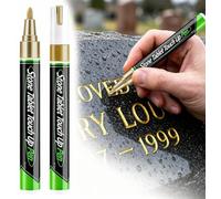 3 Pièces Stylo Marqueur Doré pour Pierre Tombale, Stylo pour Pierre Tombale, Stylo de Retouche Etanche pour Pierre,Stylo de Peinture Imperméable pour Restauration de Lettres de Pierre Tombale