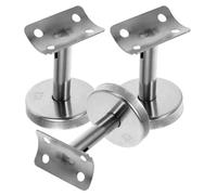 3 pièces Support de Main Courante Réglable 360°, en Acier Inoxydable 304 | Fixation Murale Sol, Finition Argenté Moderne, Vis et Quincaillerie Incluses pour Escaliers