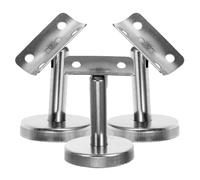 3 pièces Support de Main Courante réglable, en Acier Inoxydable 304 | Fixation Murale Droite, Finition Argenté Moderne, pour Rambardes en Bois, Kit Complet Vis