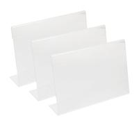 3 Pièces Support de Signalisation Acrylique L pour Présentoir