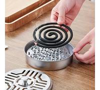 3 pièces Support de spirale anti-moustique en acier inoxydable, boîte à spirale anti-moustique portable avec couvercle et poignée, conception compacte pour une utilisation intérieure et extérieure, pr