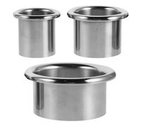 3 Pièces Support pour Sèche Cheveux, Rangement Compact | Tube Ouvert, Finition Argentée Lisse, 3 Inserts Inclus, pour Comptoirs de Salle de Bain et Salons