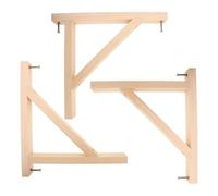 3 Pièces Supports D'étagère en Bois Triangle, Équerres Murales | Bois Massif, Installation Facile, Gain de Place, Usage Polyvalent, pour Étagères Murales et Décor Intérieur