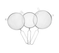 3 Pièces Tamis à Farine à Mailles Fines en Acier Inoxydable | Passoire la Cuisine Inox, Usage Professionnel et Maison, pour Haricots et Frites, Poignées Ergonomiques