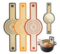 3 Pièces Tapis de Cuisson en Silicone pour Dutch Oven, Tapis Antiadhésif Réutilisable pour Pain avec Longues Poignées, Résistant à la Chaleur jusqu à 240C, Facile à Nettoyer Rond et Ovale