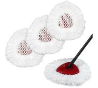3 Pièces Tête de Rechange de Remplissage Spin MOP - AQSACOKIYA - pour Vileda Turbo Serpillere Recharge Kit pour Tous Les Sols Blanc