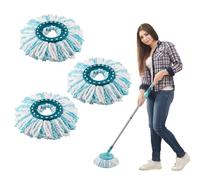 3 pièces tête de remplacement pour Leifheit Clean Twist disc vadrouille ergo, 2 Fiber Systems kit de remplacement pour Leifheit Clean Twist disc Floor Cleaner pour tous les types de nettoyage des sols