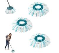 3 Pièces Têtes de Rechange Compatible avec Leifheit Clean Twist Disc Mop, Serpillères de Rechange en Microfibres,Recharge Serpillere