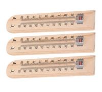 3 Pièces Thermomètre en Bois pour Intérieur et Serrage, Kaki | Mesure de Température, Design Mural à Suspendre, Usage Maison et Chambre D'garçon et Filles, Style Classique Simple