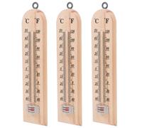 3 Pièces Thermomètre en Bois Suspendu pour Intérieur et Extérieur | Mesure de Température, Usage Multi-usage, Chambre et Sauna, Couleur Kaki, Style Classique, Simple Décoration