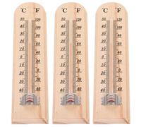 3 Pièces Thermomètre Extérieur en Bois Suspendu, Mesure Précise | Usage Intérieur et Serrage Agricole, Finition Kaki Classique, Décoration Simple, Lot de Trois