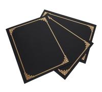 3 Pièces Titulaire de Certificat en Papier Noir | Protège Documents, Bords Arrondis, Léger et Facile à Transporter, Style Simple pour Remise et Présentation