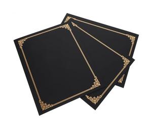 3 Pièces Titulaire de Certificat en Papier Noir | Protège Documents, Bords Arrondis, Léger et Facile à Transporter, Style Simple pour Remise et Présentation