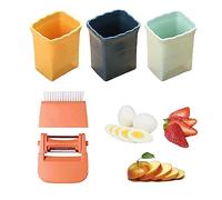 3 pièces trancheur de tasse et Un 3 en 1 avec éplucheur à brosse, 2023 Nouveau trancheur de fruits, trancheuse à œufs trancheuse fraise Gadget de cuisine Pour Couper Les Oeufs, Les Bananes, etc.