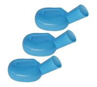 3 Pièces Urinoir Homme Portable en Plastique Bleu, Poignée | Structure Dorsale Confortable, Surface Lisse sans Bavures, Positions Multiples, Aide Pratique pour Patients Masculins Âgés