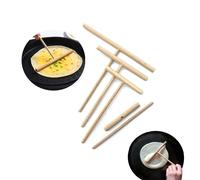 3 pièces Ustensiles de cuisine pour faire des crêpes, spatule en bois pour pâte à crêpes. Kit d'outils pour la cuisine maison, la cuisson de gâteaux et tartes DIY Taille Uniquebois