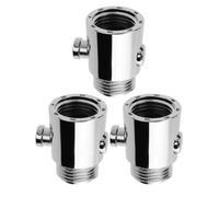 3 Pièces Vanne D'arrêt D'eau Bouton Poussoir G1/2 | Filetage G1/2 Interne et Externe, Abs Argenté, Usage Salle de Bain et Douches, Contrôle