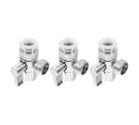 3 Pièces Vanne Inverseuse de Robinet Trois Voies Argenté | Cuivre et Abs, Installation Simple, Étanche, Réglage du Débit, Usage Salle de Bain et Bricolage