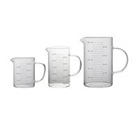 3 Pièces Verre Mesureur Cocktail 1000ml, Poignée Isolée | Échelle Claire, Mesure Précise des Liquides, Usage la Cuisine, pour Lait et Miel, Facile à Nettoyer