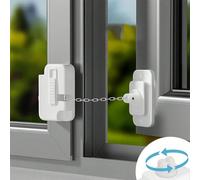3 pièces Verrous de de fenêtre réglables - Auto-adhésifs, installation sans perçage, métal et plastique durables, pour la de la maison, la ventilation et l'intimité, verrous de pour la maison, design 