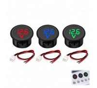 3 Pièces Voltmètre Numérique DC 4 100V, Voltmètre LED Rond Afficheur de Tension Rouge Bleu Vert, pour Voiture, Moto, Camping-Car, Bateau, Système Solaire, Tableau de Bord et Projet Électronique DIY