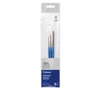 Winsor & Newton - Pinceaux Aquarelle Cotman - Rond synthétique, manche court, N°0/4/8 - Lot de 3 (Pack 2)