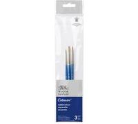 Winsor & Newton Pinceaux Aquarelle Cotman Série 111 Rond Synthétique Manche Court Lot 3 N°1,3,5