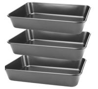 3 plaques de cuisson arrière, dimensions 34,3 x 24,1 x 6,2 cm, en acier au carbone