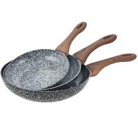 Kinghoff lot de 3 poeles 20cm 24cm 28cm Granit Wood KH1030