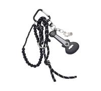 3 Porte-clés de guitare compact à sangle tressée Breloque de tendance pour sacs à, sacs à main et accessoires sur le thème de la musique Porte-clés rock