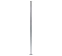 3 poteaux de clôture en aluminium de 185 cm avec base en acier | Argenté, pour panneaux de 2 cm, angle de 90 degrés, kit complet avec bouchons et accessoires