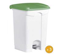 3 Poubelles à tri à pédale 45 litres pour Sac 120 litres - Vert